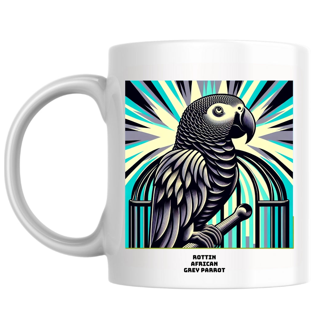Rottin  African Grey parrot the Magnificent: Pop Art Coffee Mug