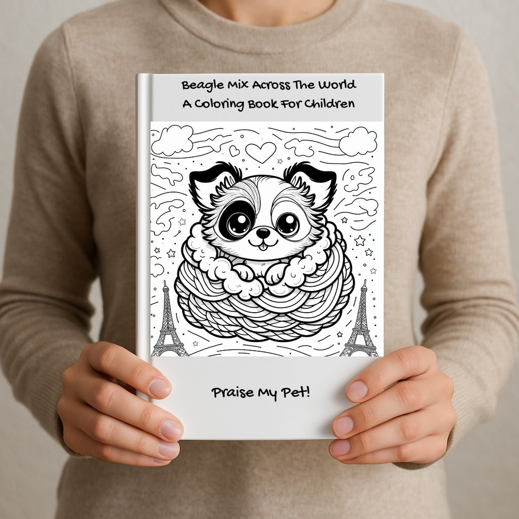 Beagle Mix Across The World: A Coloring Book For Children