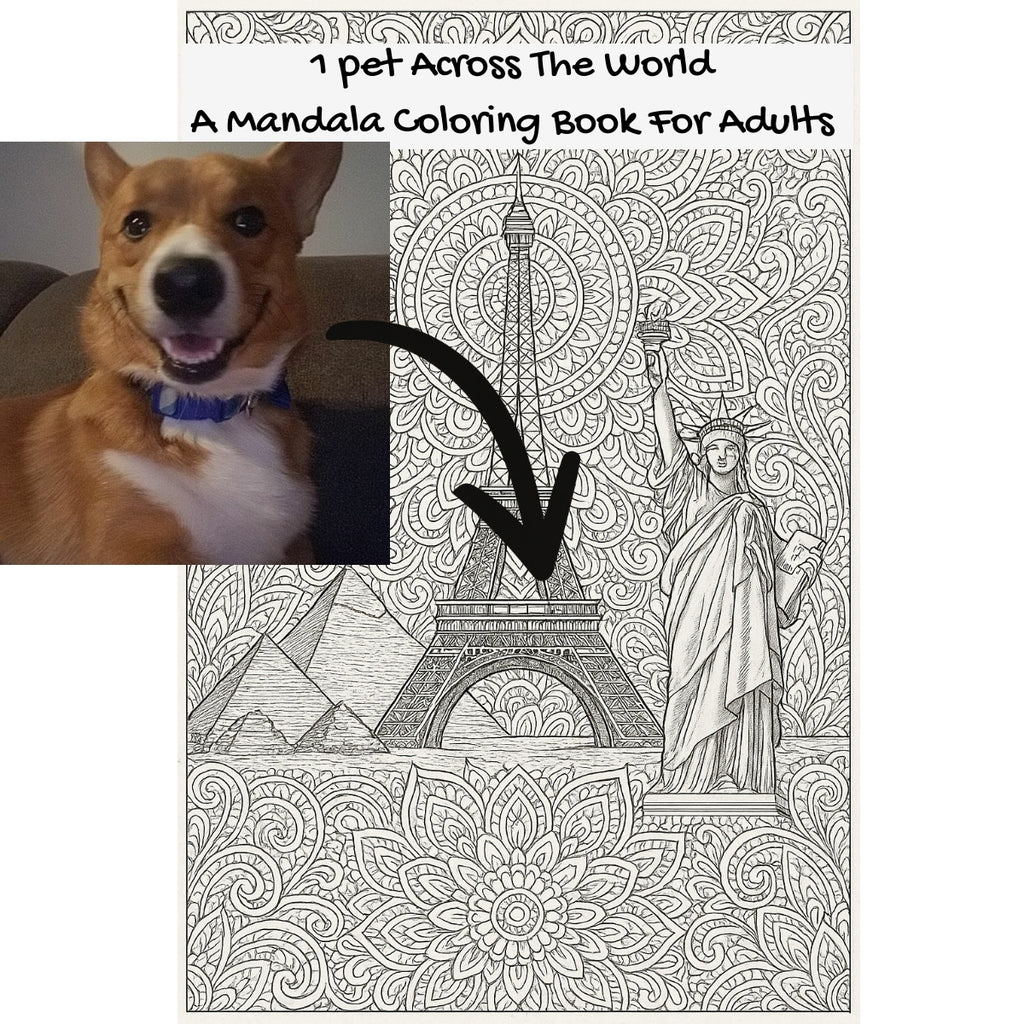 1 pet Across The World: A Mandala Coloring Book For Adults