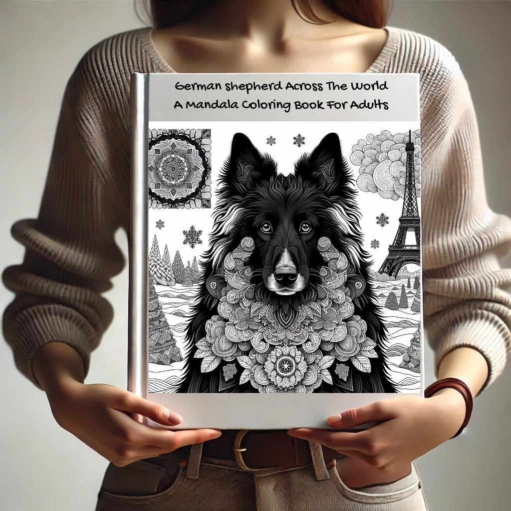 German shepherd Across The World: A Mandala Coloring Book For Adults