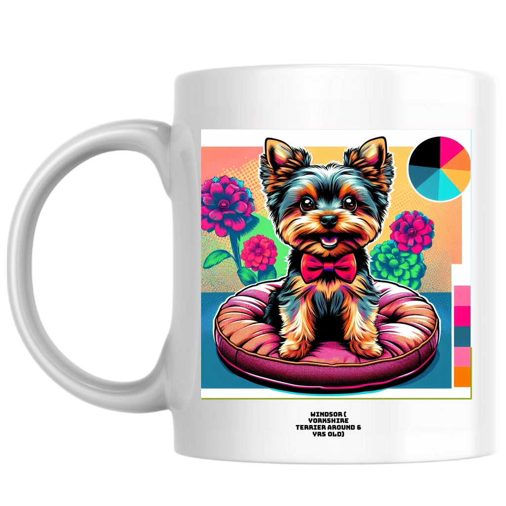 Windsor ( yorkshire terrier around 6 yrs old) the Magnificent: Pop Art Coffee Mug
