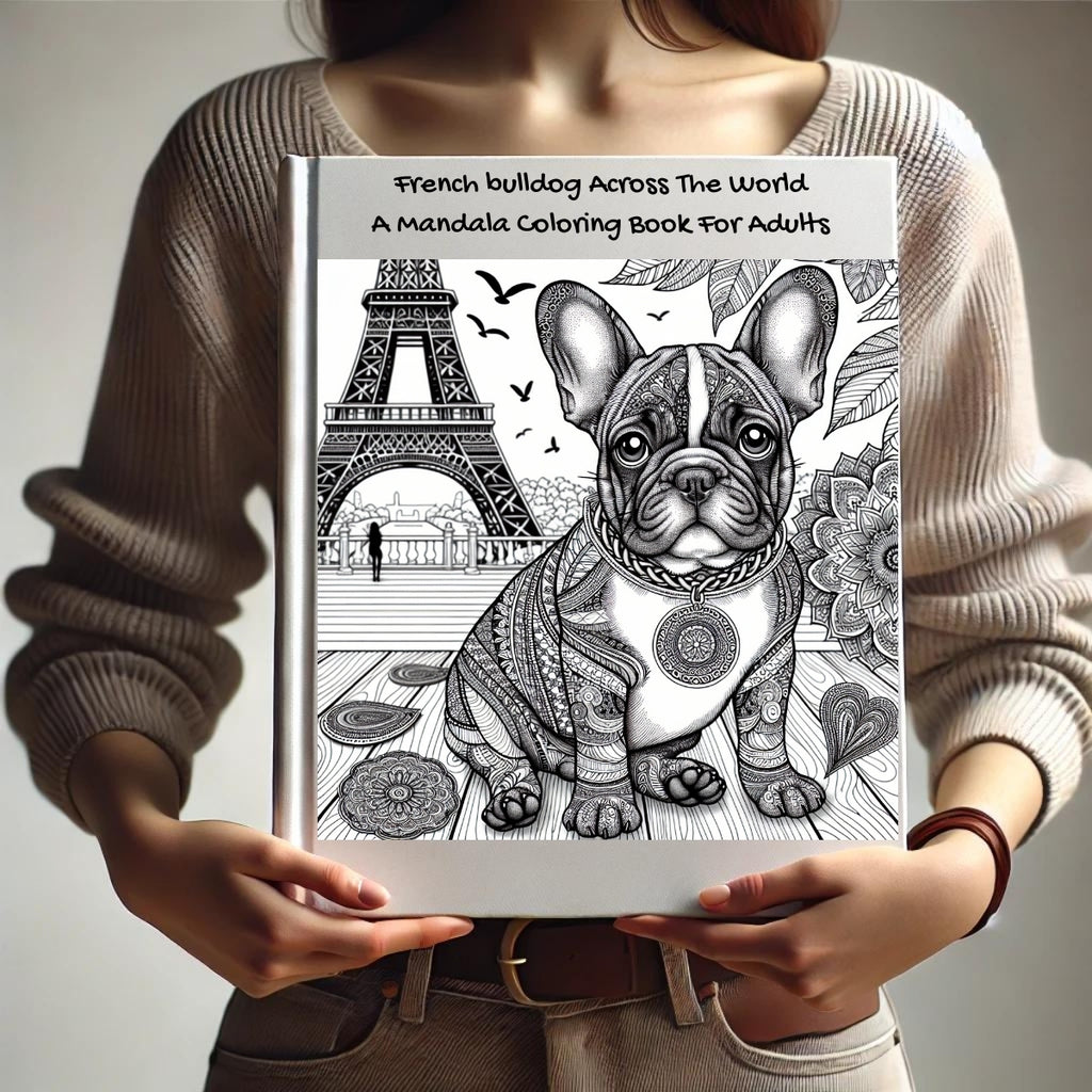 French bulldog Across The World: A Mandala Coloring Book For Adults