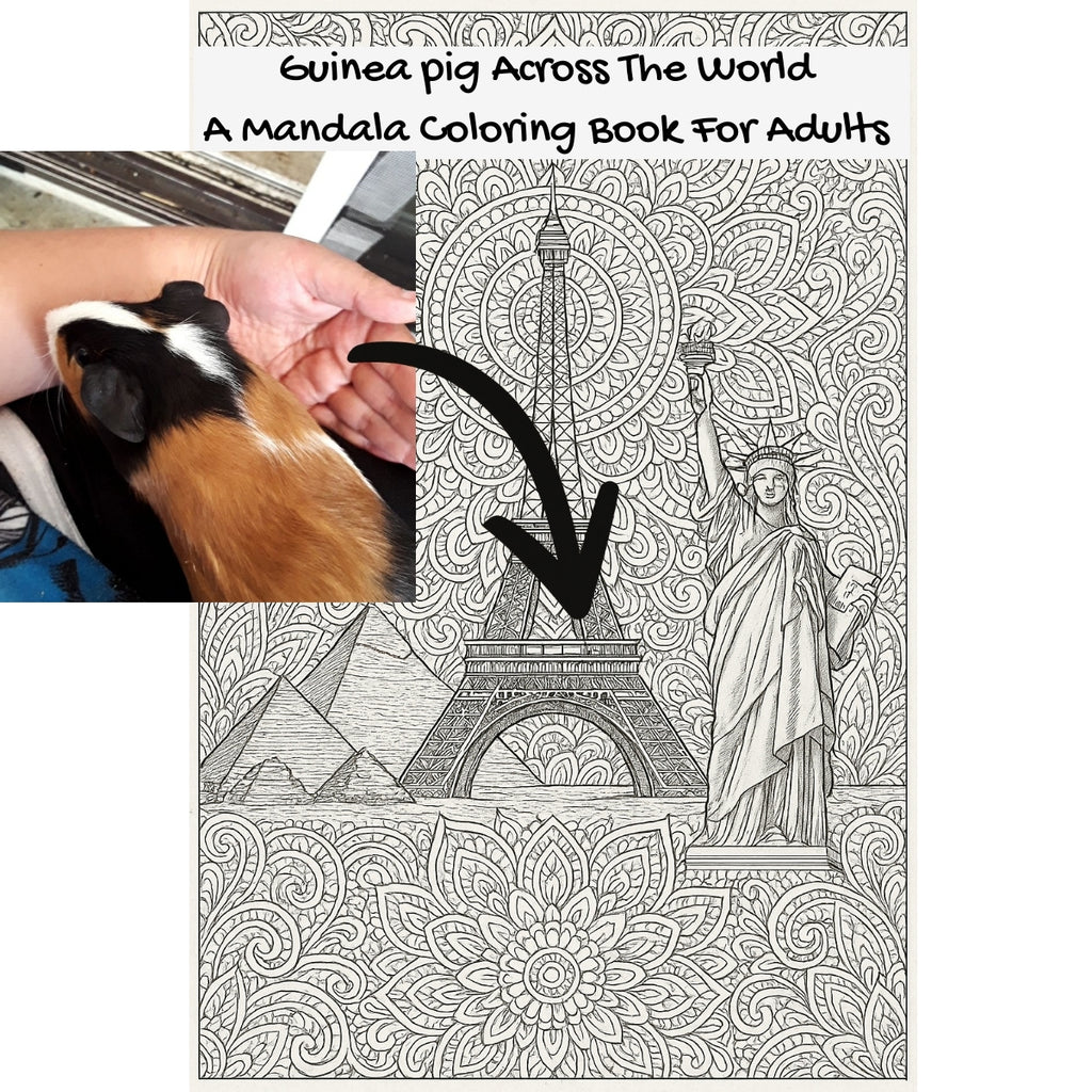 Guinea pig Across The World: A Mandala Coloring Book For Adults