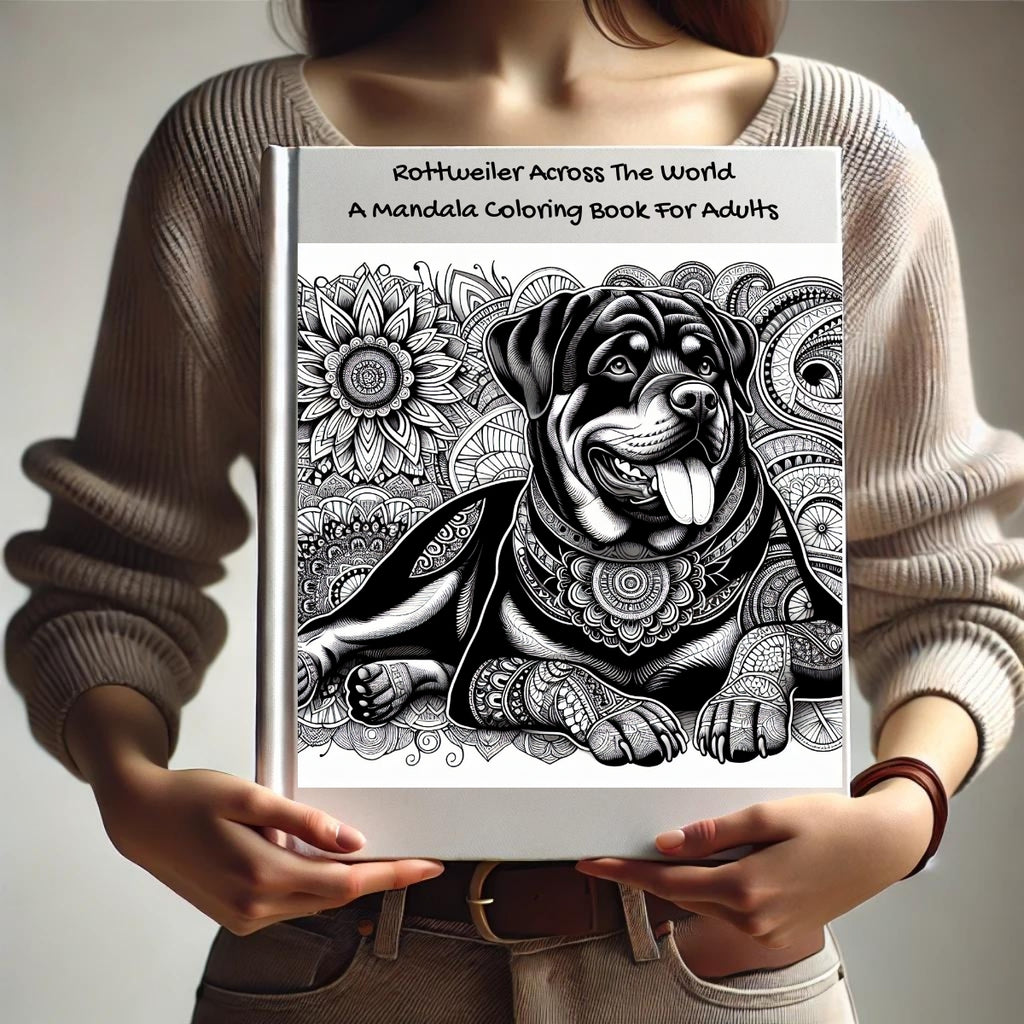 Rottweiler Across The World: A Mandala Coloring Book For Adults