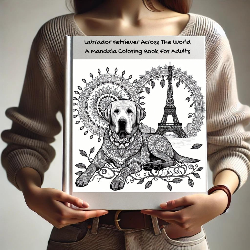 Labrador retriever Across The World: A Mandala Coloring Book For Adults
