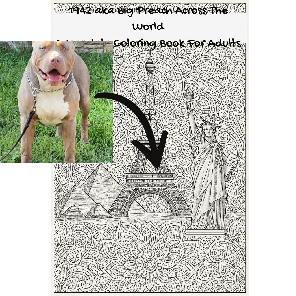 1942 aka Big Preach Across The World: A Mandala Coloring Book For Adults