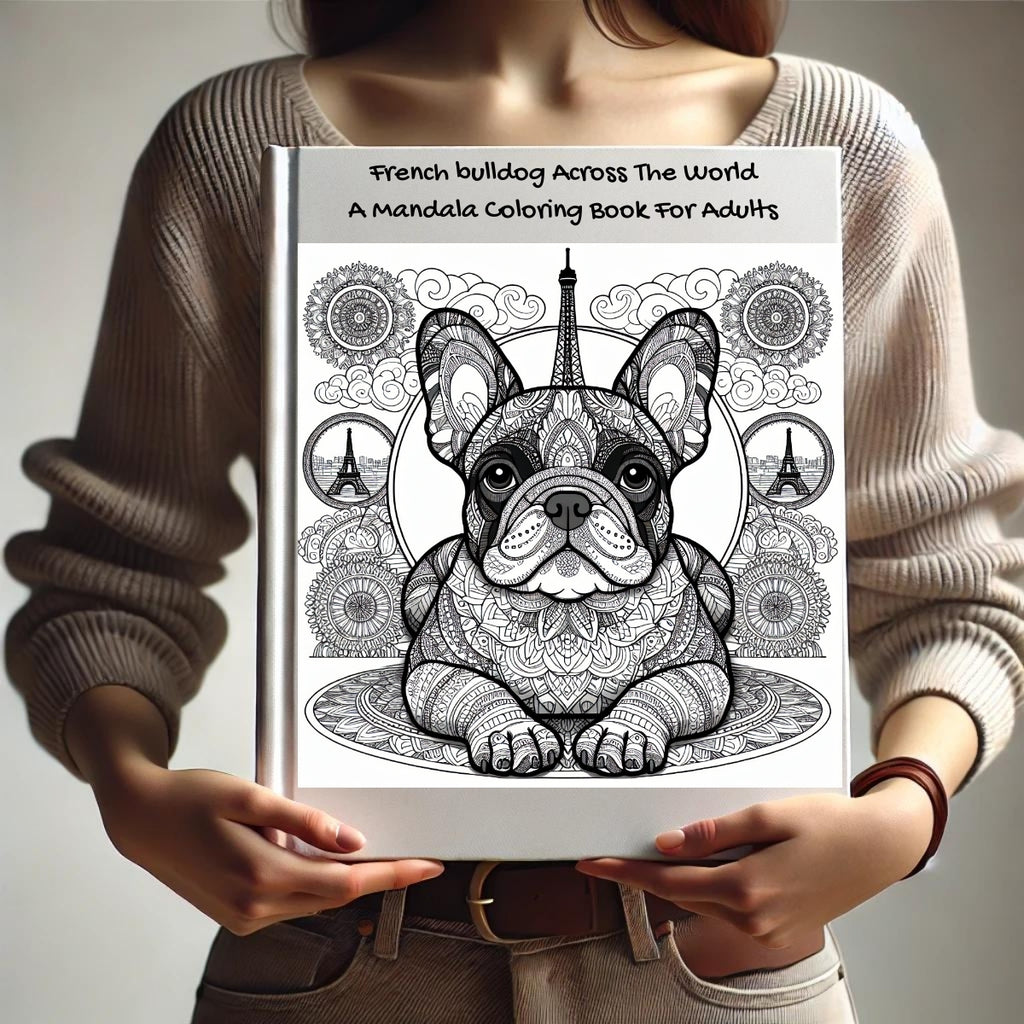 French bulldog Across The World: A Mandala Coloring Book For Adults