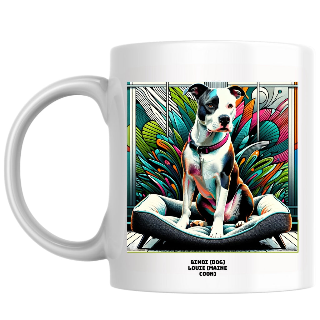 Bindi (dog) Louie (Maine coon) the Magnificent: Pop Art Coffee Mug
