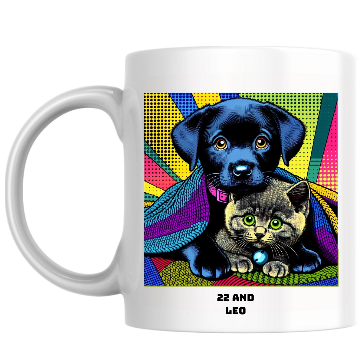 22 and Leo the Magnificent: Pop Art Coffee Mug