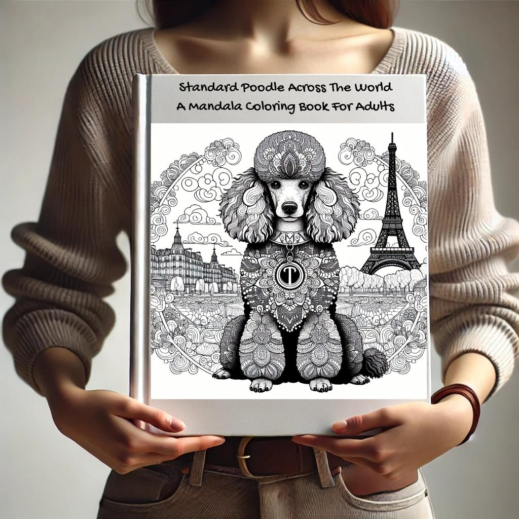 Standard Poodle Across The World: A Mandala Coloring Book For Adults
