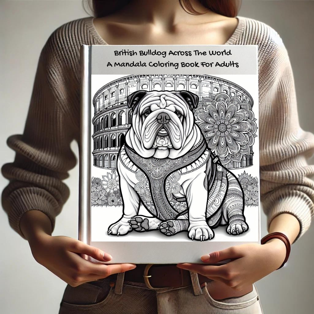 British Bulldog Across The World: A Mandala Coloring Book For Adults