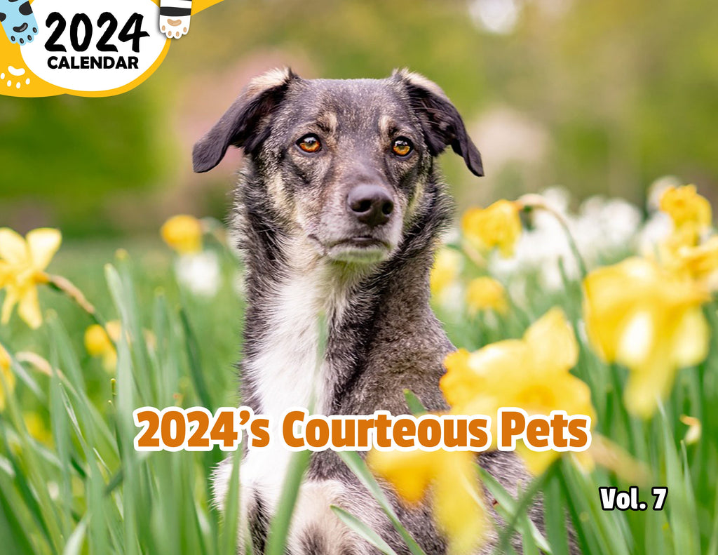 2024's Courteous Pets Volume Seven: 2024 Wall Calendar (Published)