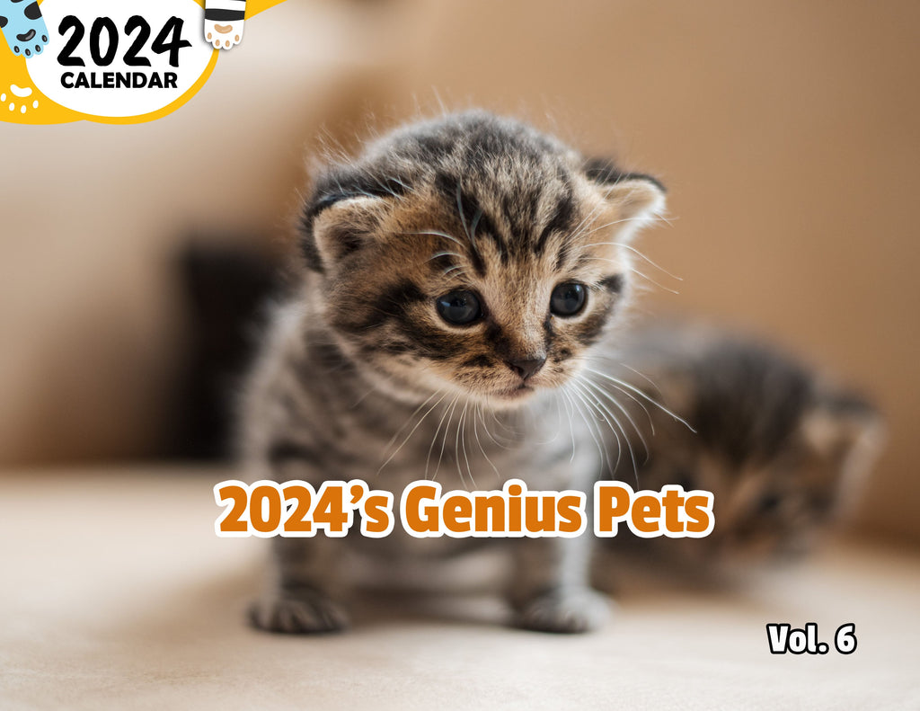 2024's Genius Pets Volume Six: 2024 Wall Calendar (Published)