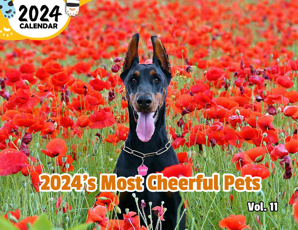 2024's Most Cheerful Pets Volume Eleven: 2024 Wall Calendar (Published)