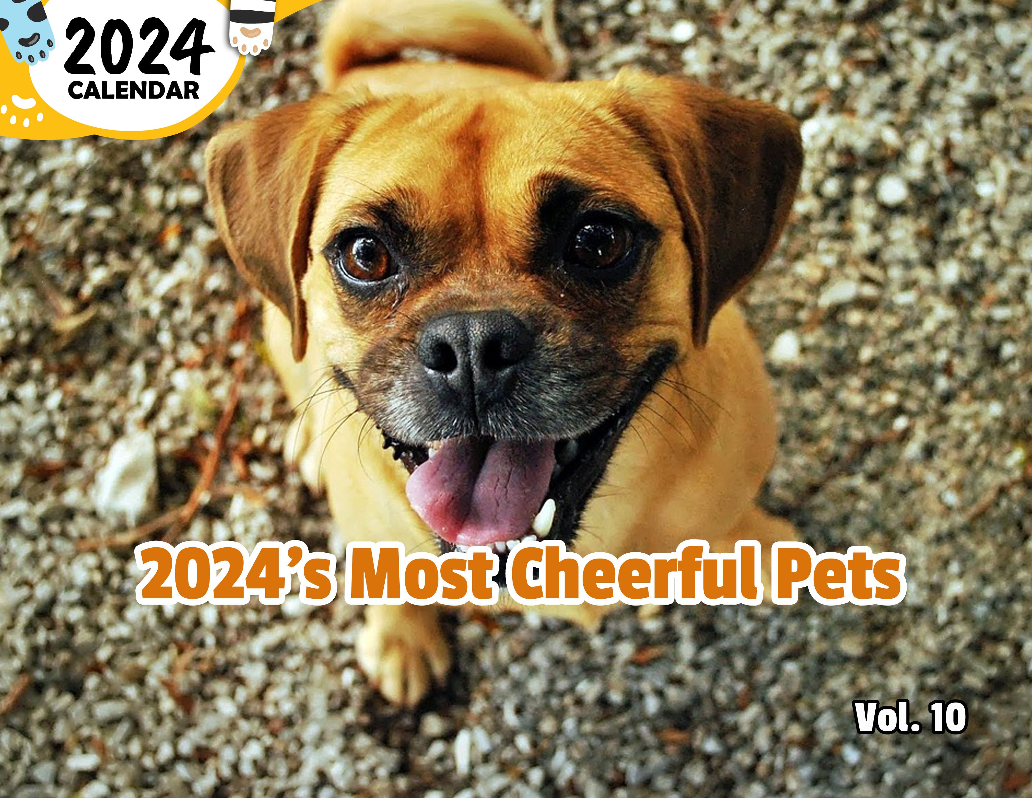 2024's Most Cheerful Pets Volume Ten: 2024 Wall Calendar (Published)