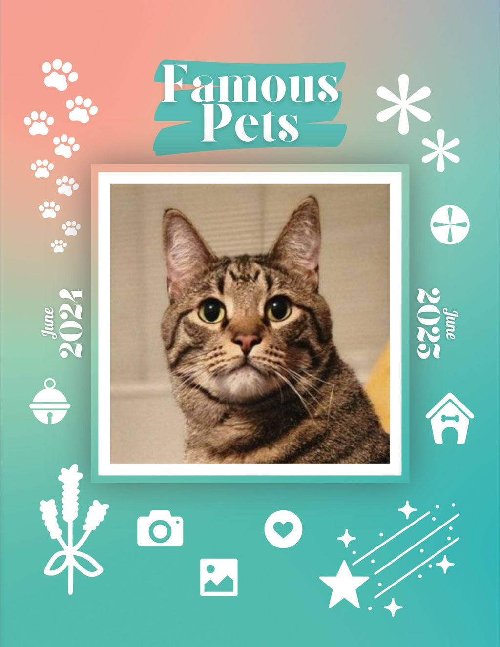 Famous Pets: June 2024-June 2025 Wall Calendar (Pre-Order)