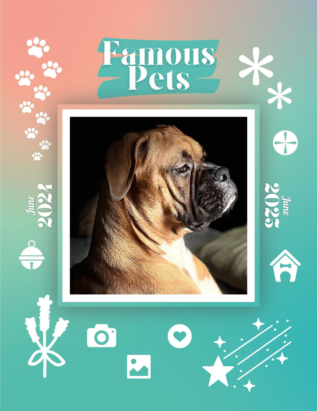 Famous Pets: June 2024-June 2025 Wall Calendar (Pre-Order)