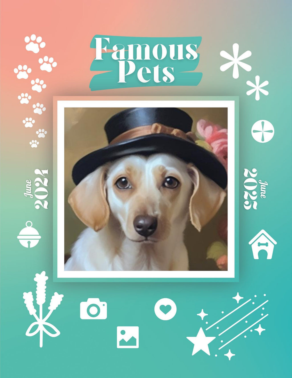 Famous Pets: June 2024-June 2025 Wall Calendar (Pre-Order)
