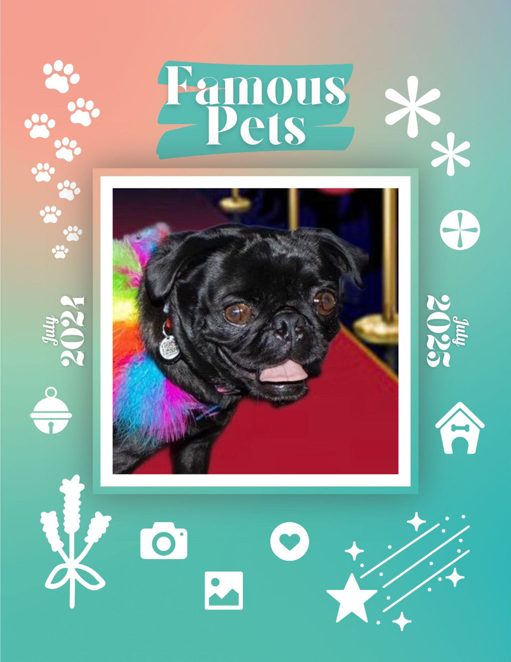 Famous Pets: July 2024-July 2025 Wall Calendar (Pre-Order)