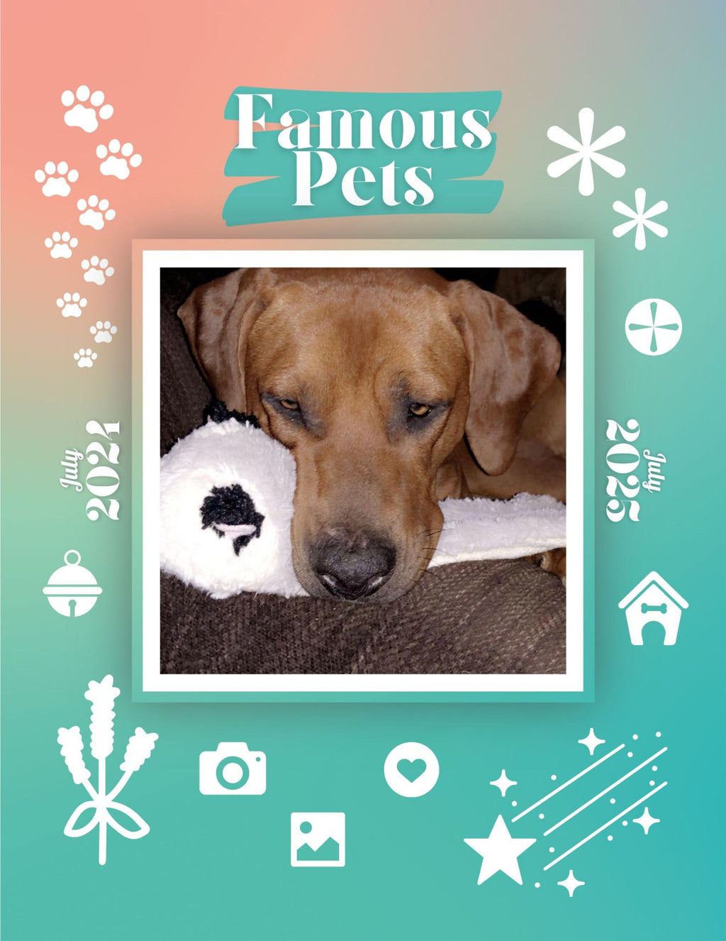 Famous Pets: July 2024-July 2025 Wall Calendar (Pre-Order)