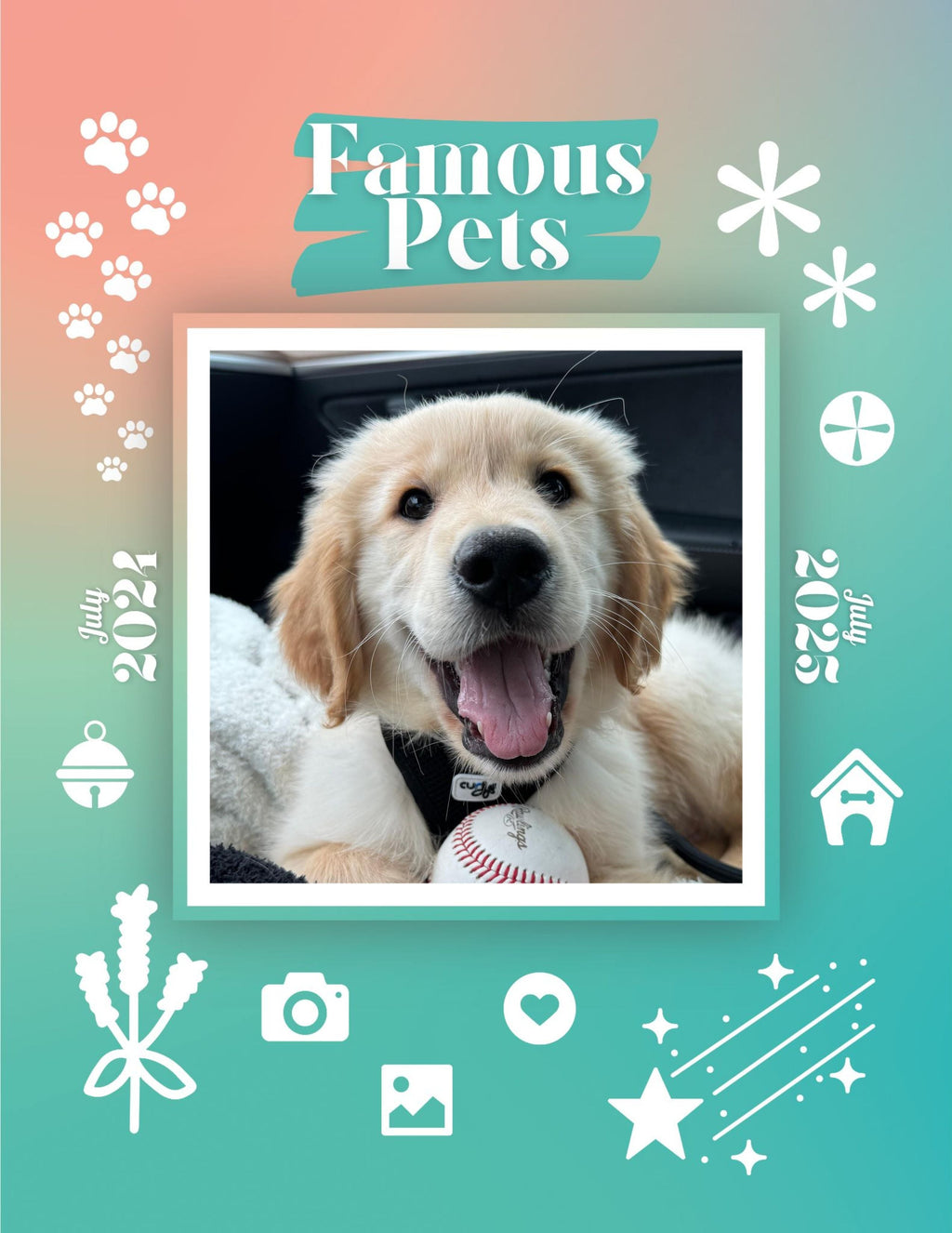 Famous Pets: July 2024-July 2025 Wall Calendar (Pre-Order)