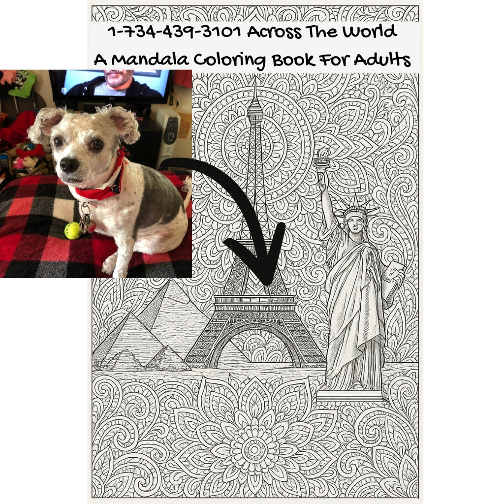 1-734-439-3101 Across The World: A Mandala Coloring Book For Adults