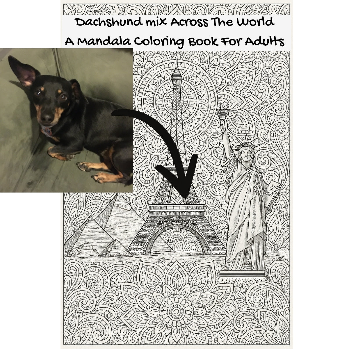 Dachshund mix Across The World: A Mandala Coloring Book For Adults