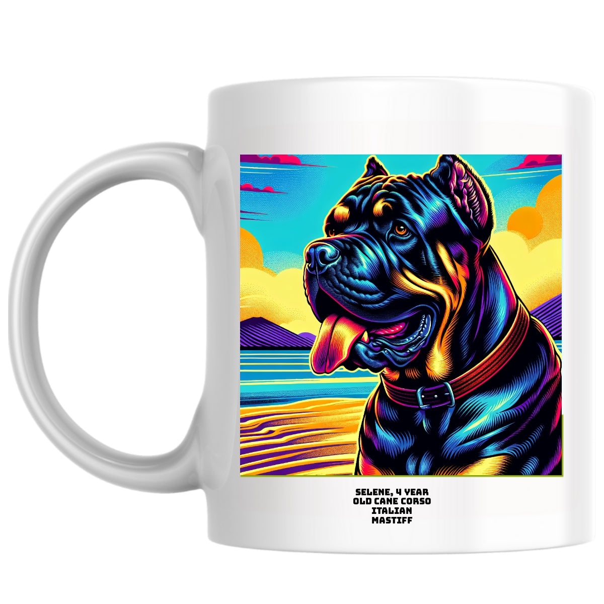 Selene,  4 year old Cane Corso Italian mastiff the Magnificent: Pop Art Coffee Mug