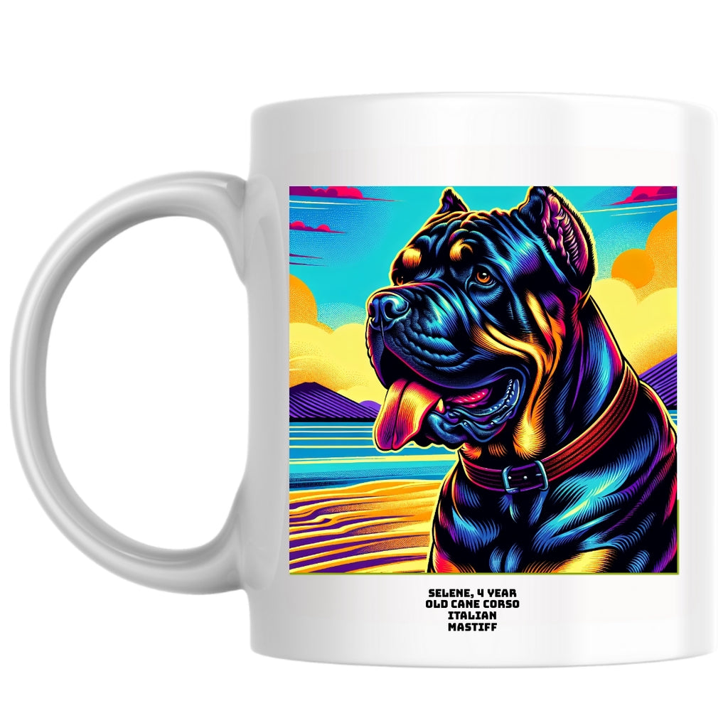 Selene,  4 year old Cane Corso Italian mastiff the Magnificent: Pop Art Coffee Mug