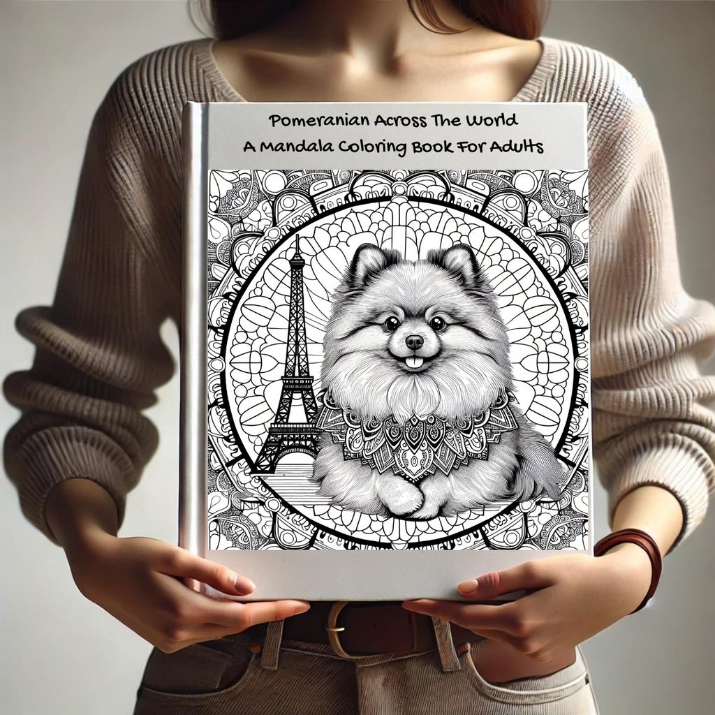 Pomeranian Across The World: A Mandala Coloring Book For Adults