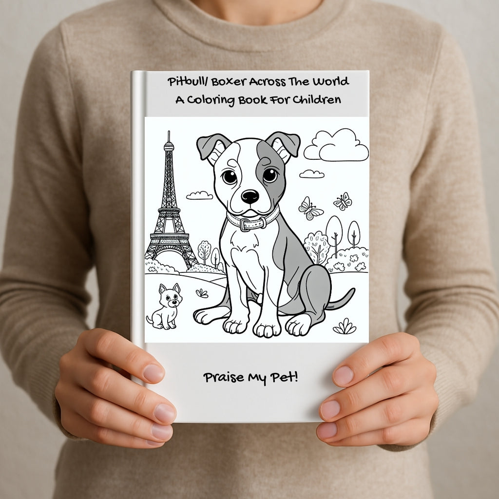 Pitbull/ Boxer Across The World: A Coloring Book For Children