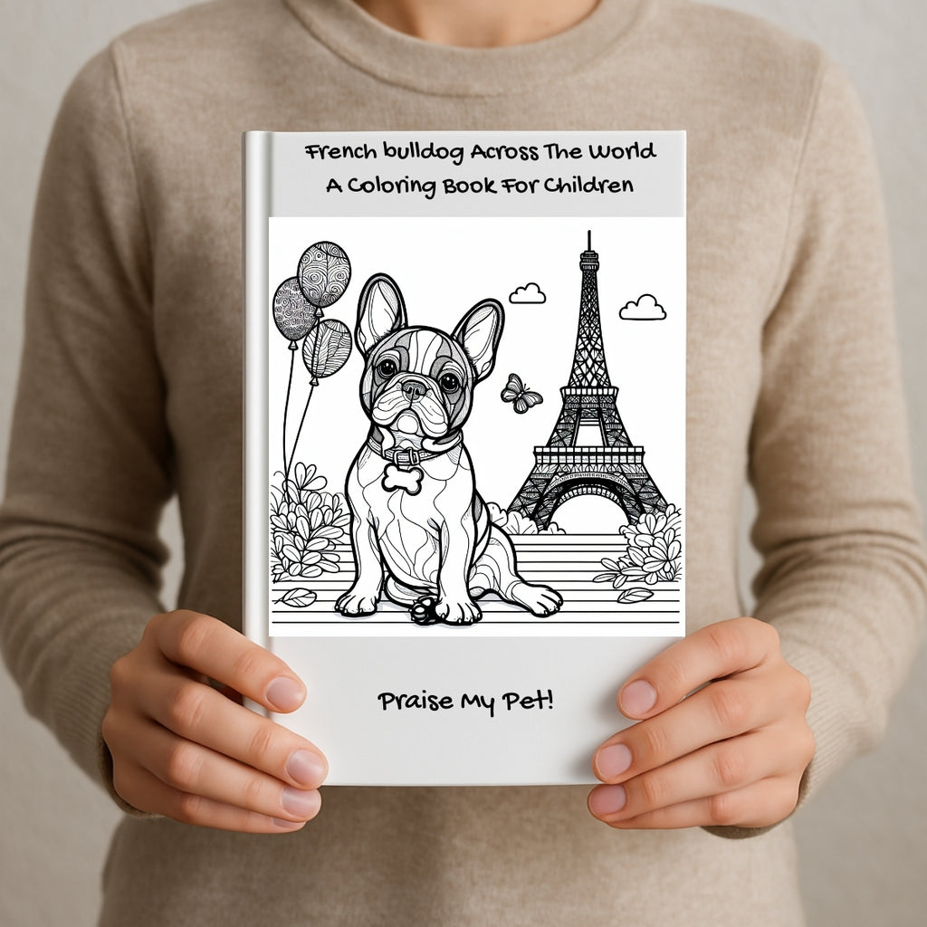 French bulldog Across The World: A Coloring Book For Children