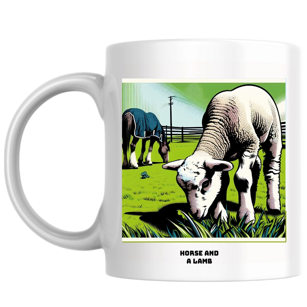 Horse and a  lamb the Magnificent: Pop Art Coffee Mug