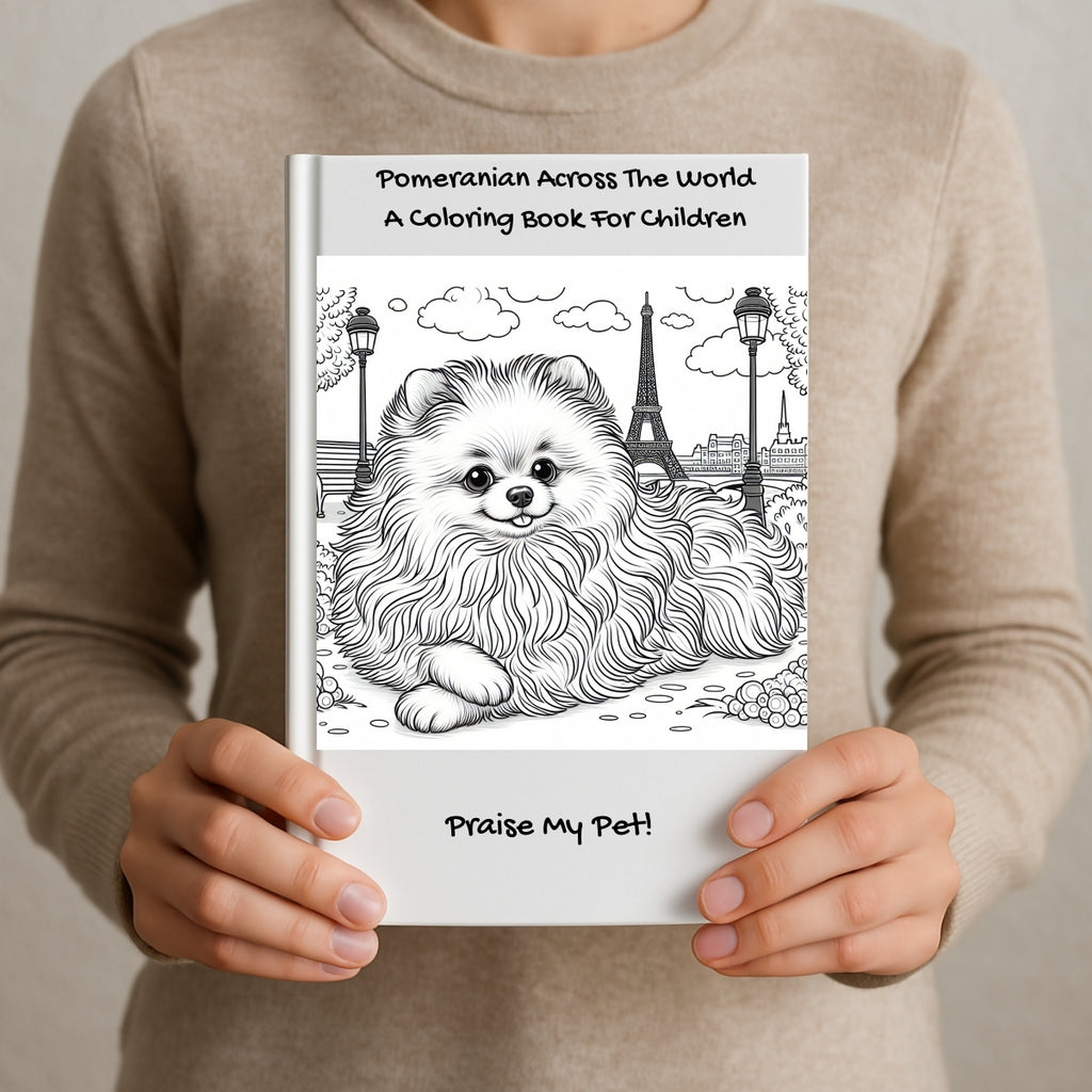 Pomeranian Across The World: A Coloring Book For Children