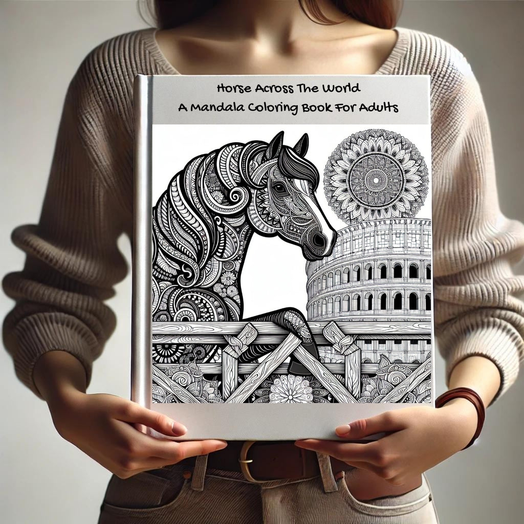 Horse Across The World: A Mandala Coloring Book For Adults
