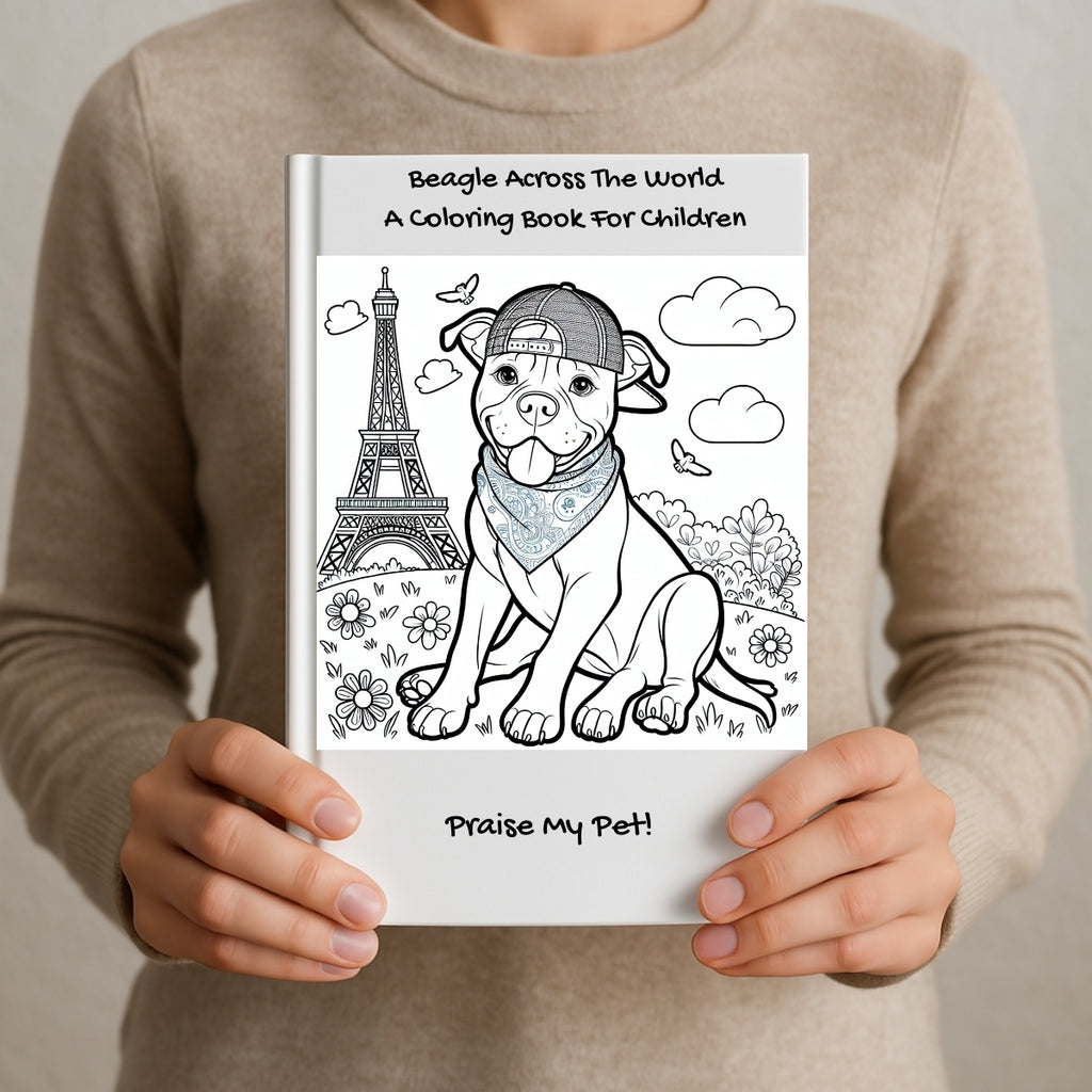 Beagle Across The World: A Coloring Book For Children