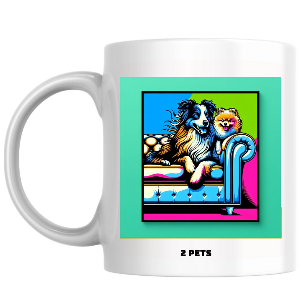 2 pets the Magnificent: Pop Art Coffee Mug