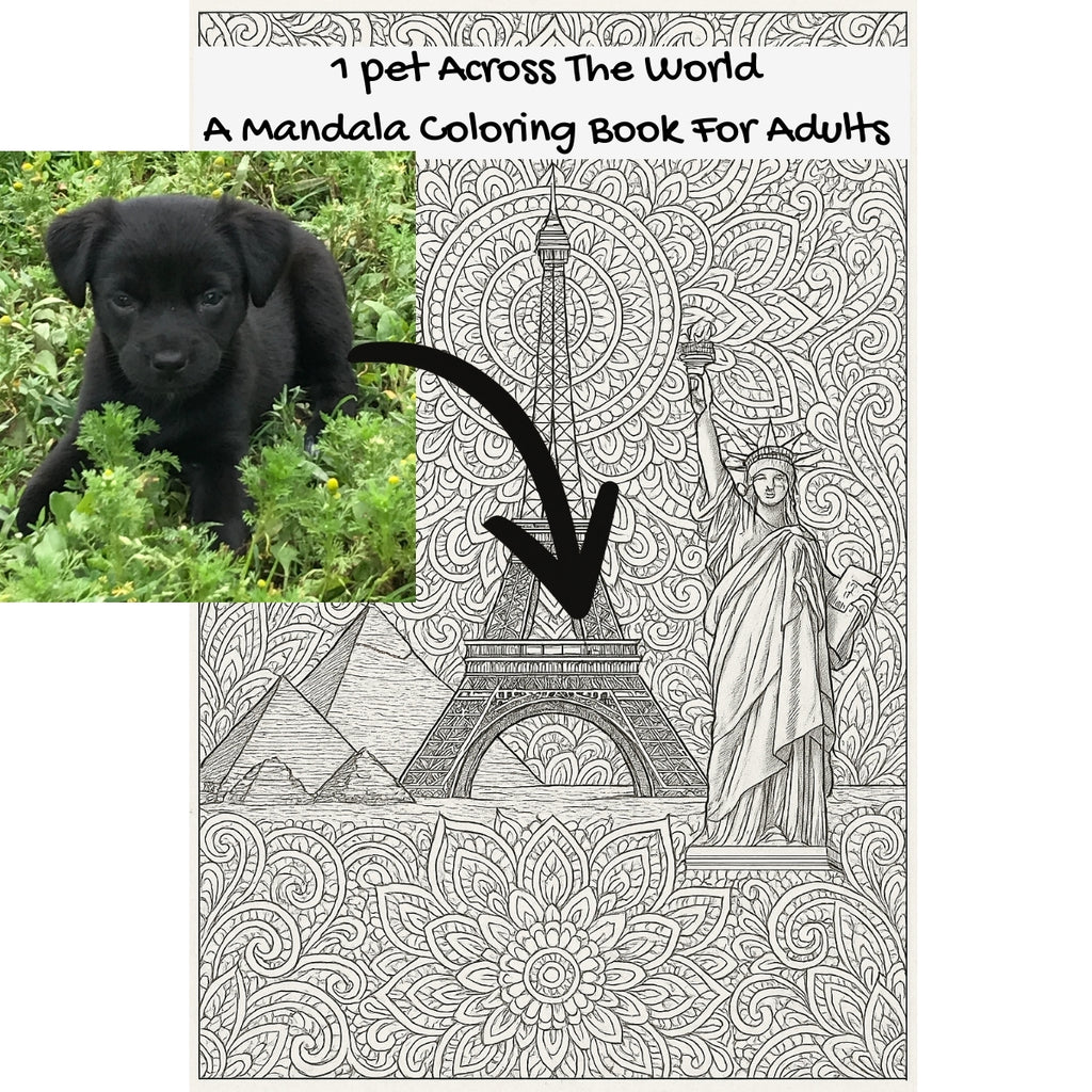1 pet Across The World: A Mandala Coloring Book For Adults