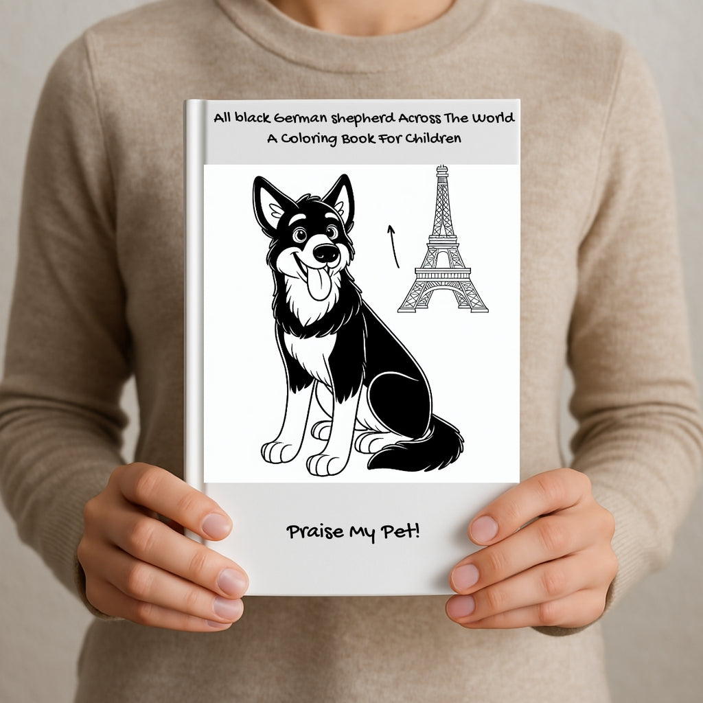 All black German shepherd Across The World: A Coloring Book For Children