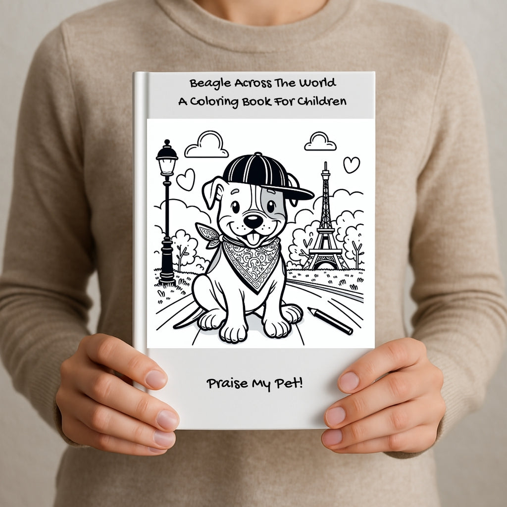 Beagle Across The World: A Coloring Book For Children