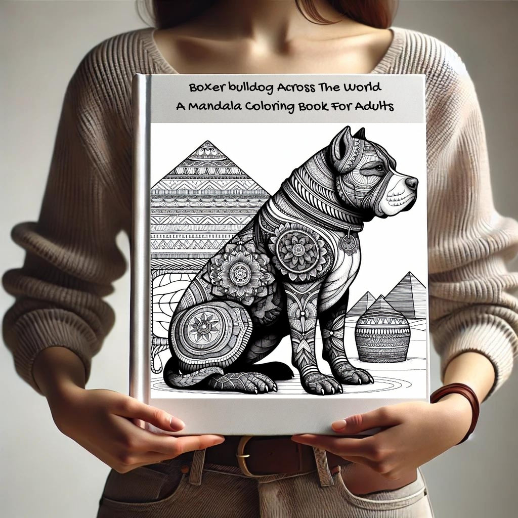 Boxer bulldog Across The World: A Mandala Coloring Book For Adults