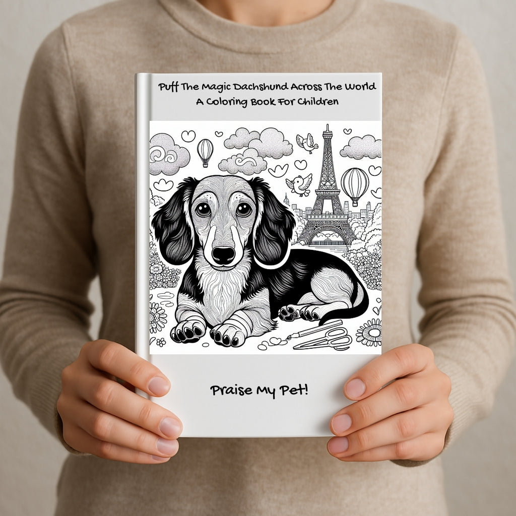 Puff The Magic Dachshund Across The World: A Coloring Book For Children
