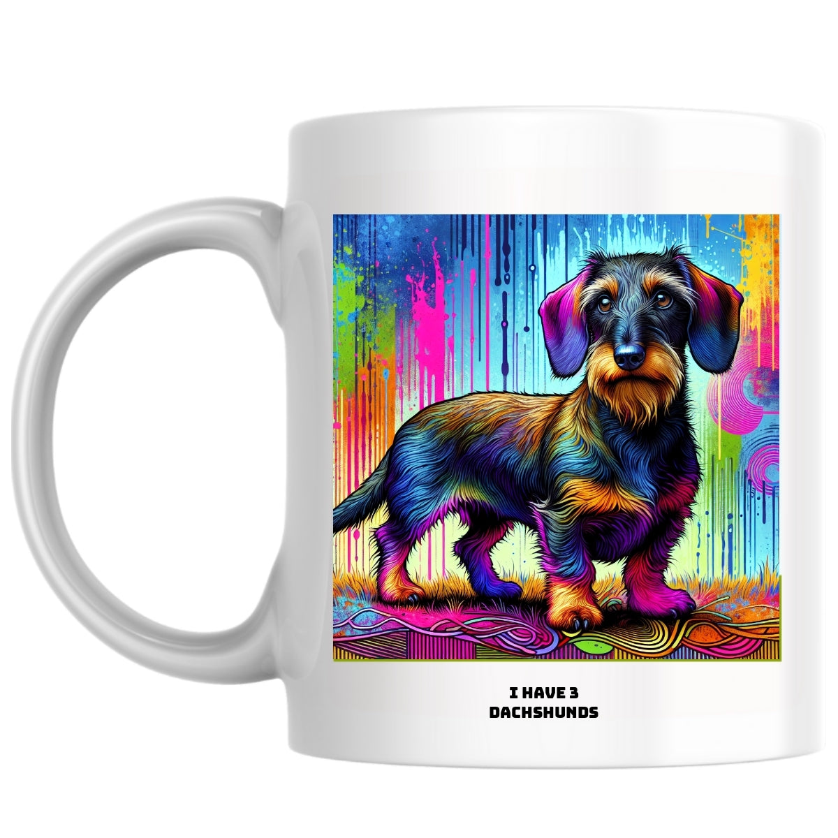 I have 3 dachshunds the Magnificent: Pop Art Coffee Mug
