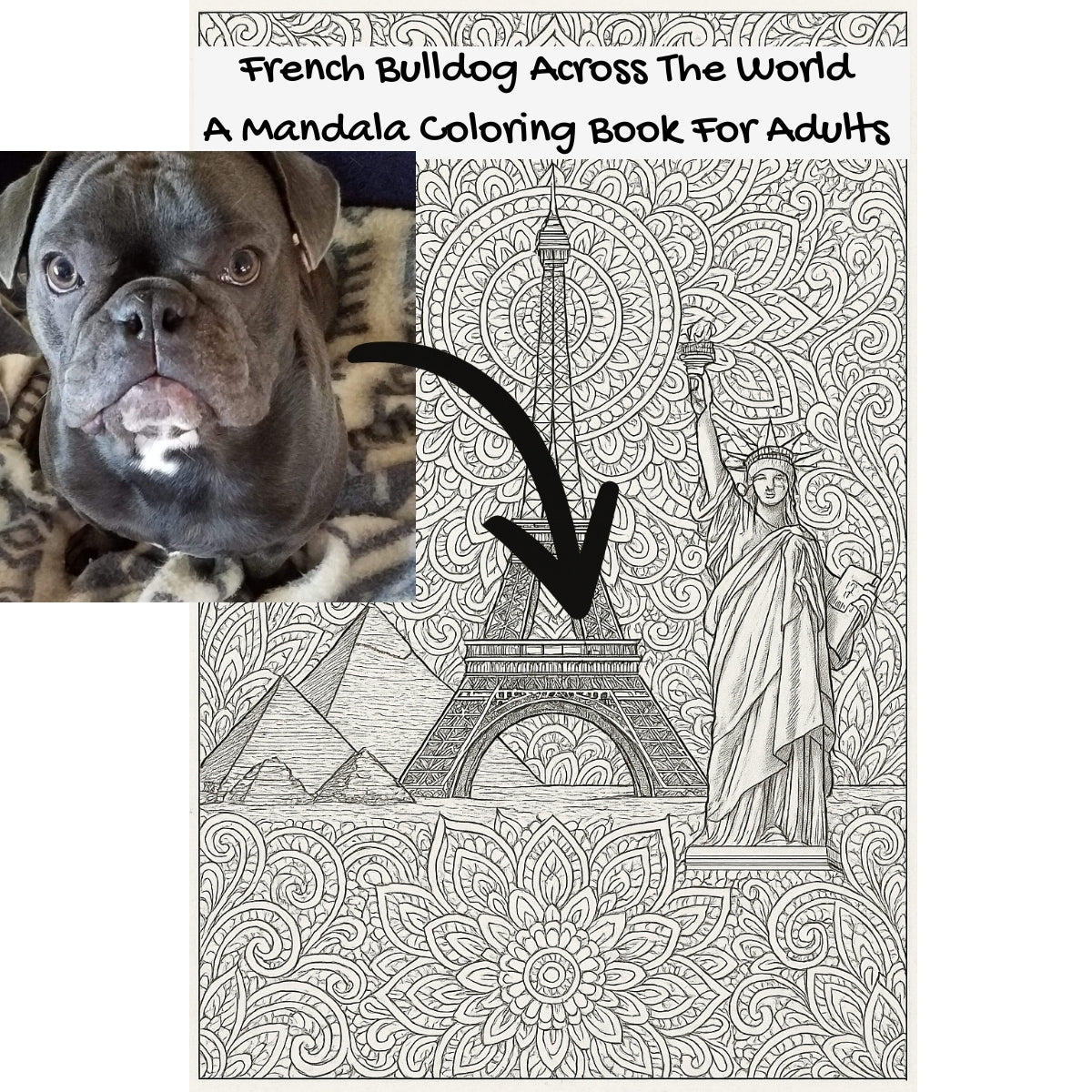 French Bulldog Across The World: A Mandala Coloring Book For Adults