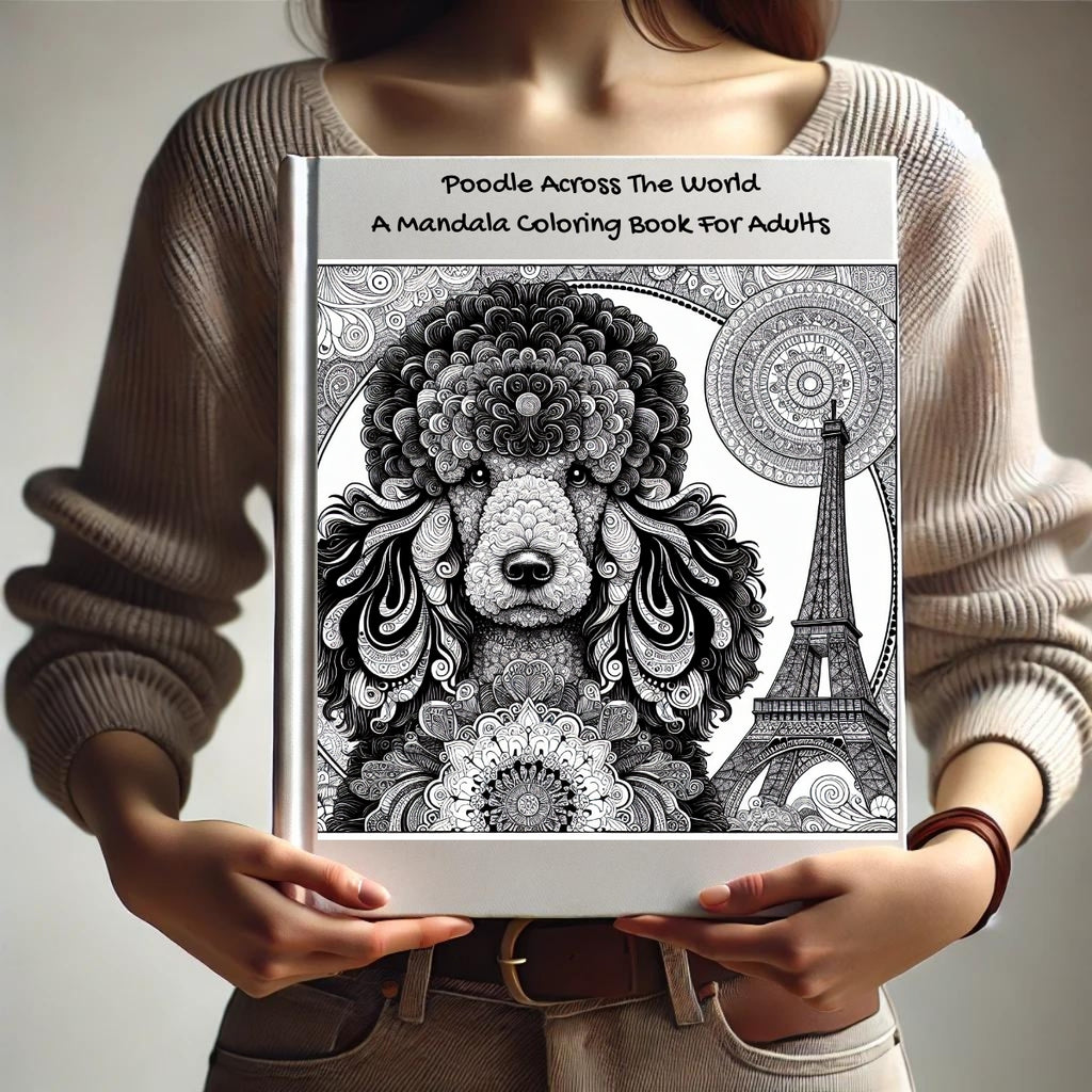 Poodle Across The World: A Mandala Coloring Book For Adults