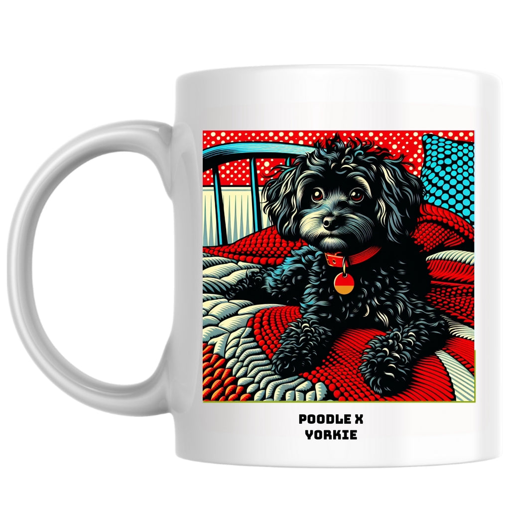 Poodle x yorkie the Magnificent: Pop Art Coffee Mug
