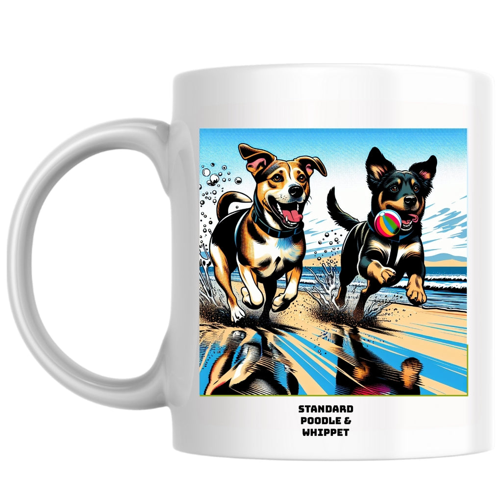 Standard Poodle & Whippet the Magnificent: Pop Art Coffee Mug