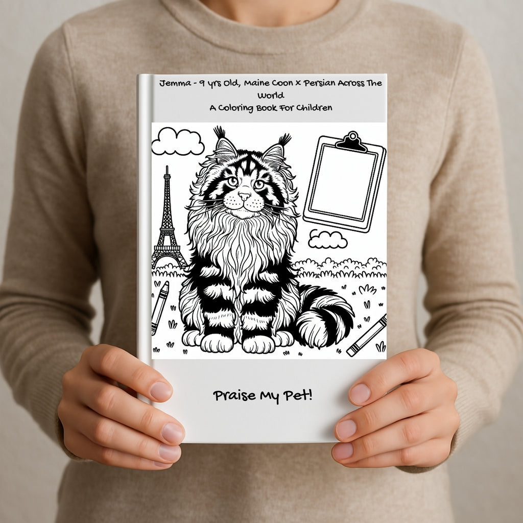 Jemma - 9 yrs Old, Maine Coon x Persian Across The World: A Coloring Book For Children