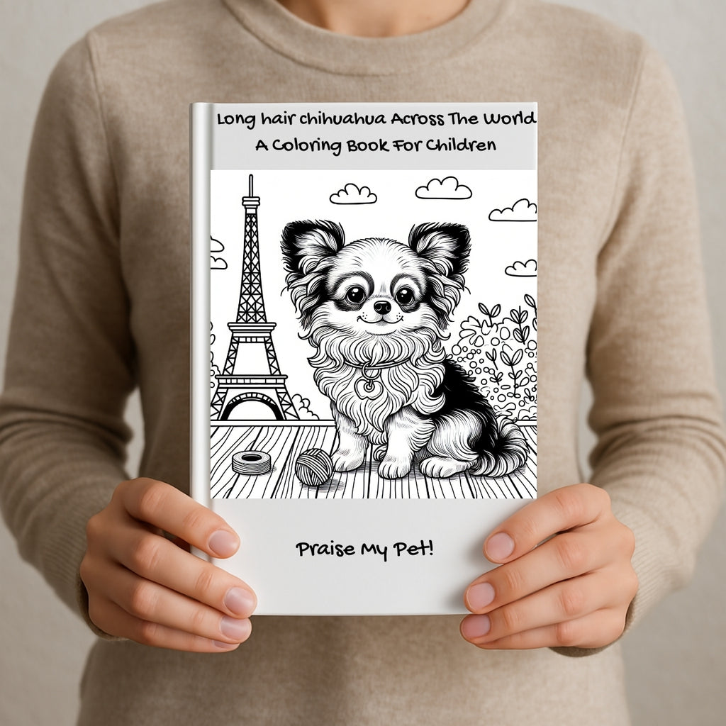Long hair chihuahua Across The World: A Coloring Book For Children