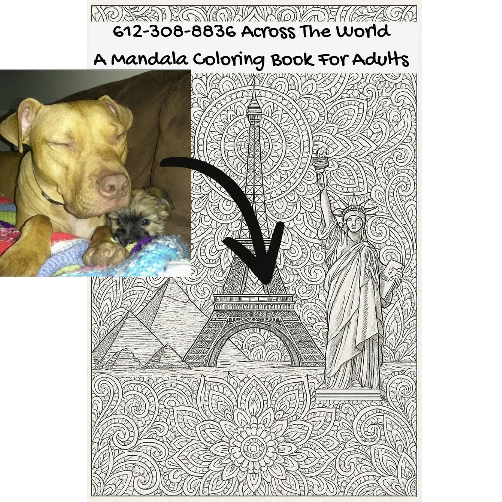 612-308-8836 Across The World: A Mandala Coloring Book For Adults